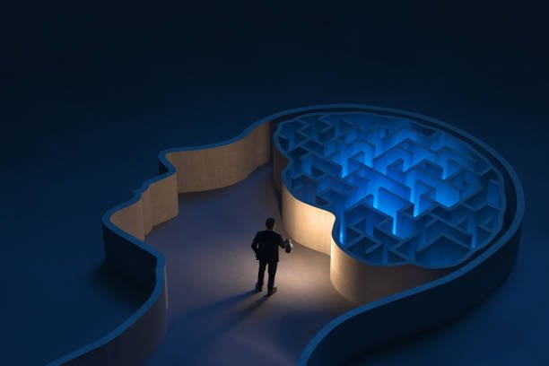 Seeking solutions in the maze-shaped human brain, 3D - Computer generated image